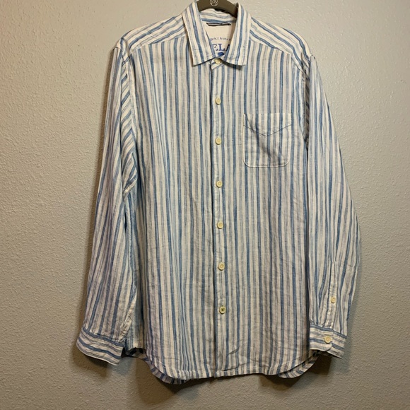 Tommy Bahama Relax Academy Linen M button up shirt - Picture 2 of 15